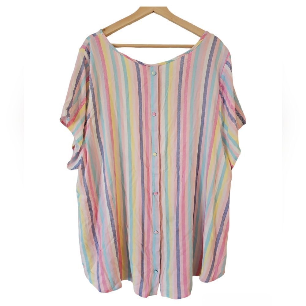 Torrid Multi Color Button Back Stripe Abbey Rayon… - image 6